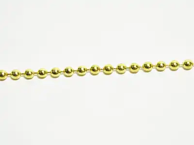ステンドグラス,ランプパーツ,チェーン,ボールチェーン,幅:5.0mm_高さ:5.0mm_長さ:100cm_真鍮色