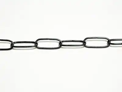 ステンドグラス,ランプパーツ,チェーン,BK102_幅:25mm_高さ:10mm_長さ:100cm_黒色