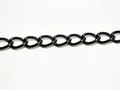 ステンドグラス,ランプパーツ,チェーン,BK106_幅:18mm_高さ:12mm_長さ:100cm_黒色